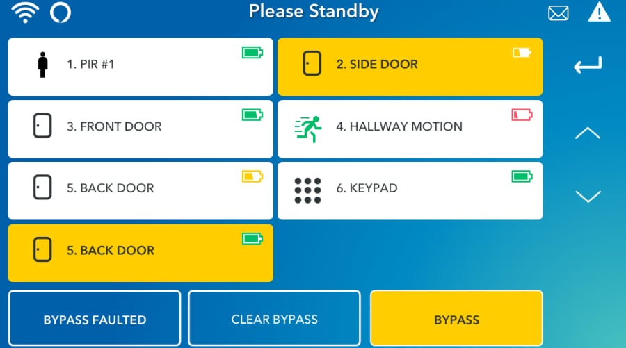 Topeka security system command screen.